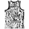 rave basketball jersey — all-over print, black white