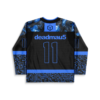 deadmau5 rave hockey jersey — glowing blue, black – back view