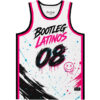 DJ Bootleg rave basketball jersey — graffiti brush, white