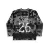 Lost Lands rave hockey jersey — monochrome camouflage, grayscale —