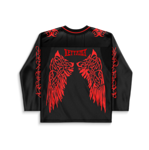 KETTAMA rave hockey jersey — gothic kettama, black