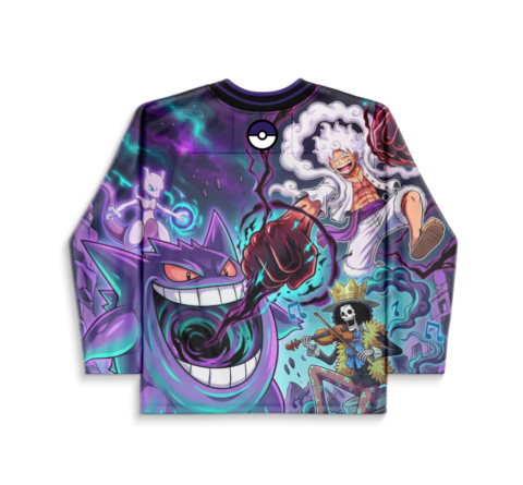 rave hockey jersey — anime, purple – back view