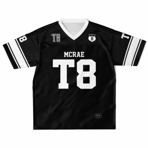 rave football jersey — sports name, black
