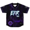 rave baseball jersey — dark cyber, deep purple – back view