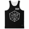 Black Martin Garrix fan rave basketball jersey with a custom name over white cross and X symbols – back view