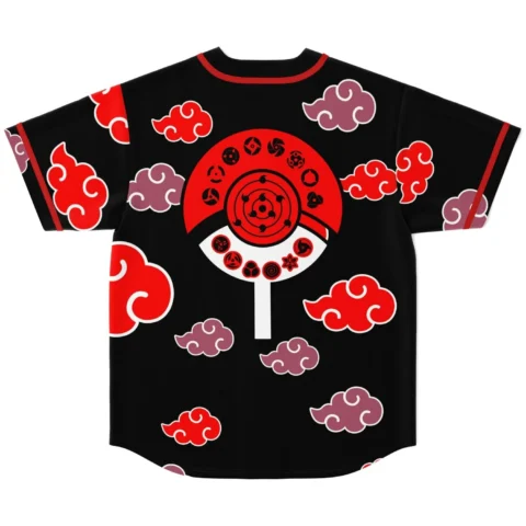 rave baseball jersey — naruto inspired, black – back view