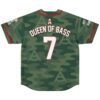 Jessica Audiffred rave baseball jersey — camo, green woodland – back view