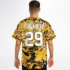 FISHER rave baseball jersey — ornate golden, gold black – view 3