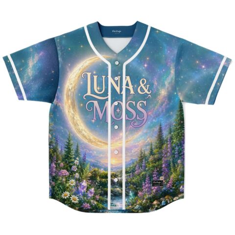 rave baseball jersey — celestial fantasy, teal blue