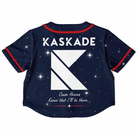Kaskade cropped rave baseball jersey — kaskade k, navy blue