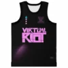 Virtual Riot rave basketball jersey — cyber virtual, black