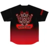 Kenshi Dubz rave baseball jersey — samurai, black red – back view