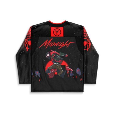 rave hockey jersey — cartoon spider, black – back view