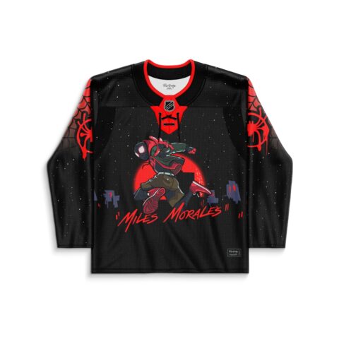rave hockey jersey — cartoon spider, black
