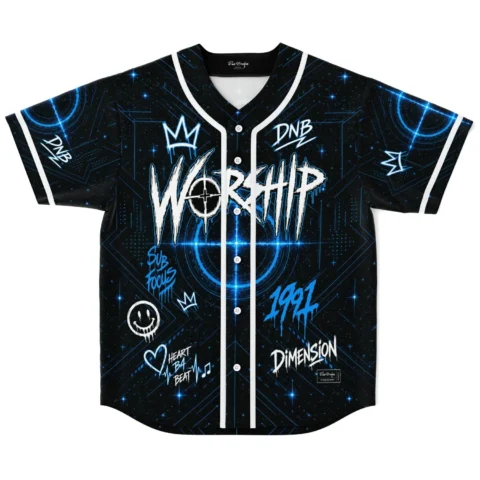 Sub Focus rave baseball jersey — drum bass, black