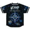 Sub Focus rave baseball jersey — drum bass, black – back view