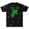 Back view of galaxy print soccer jersey showing FAYAD MOSS text and green number-style logo