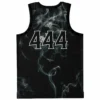 rave basketball jersey — wispy white, black – back view