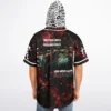 rave hooded baseball jersey — two howling, black red – view 3