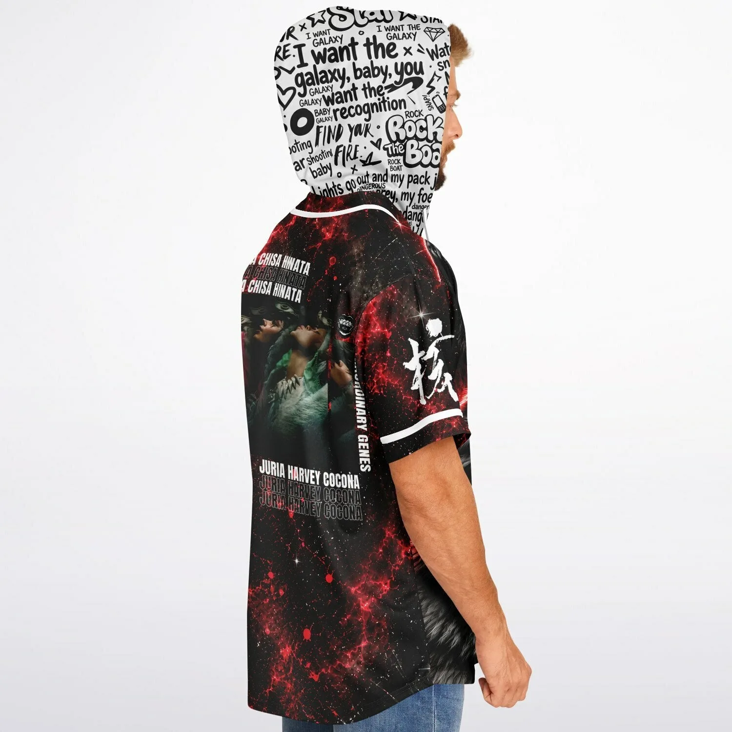 Howling Wolf Galaxy Hooded Baseball Jersey โ view 4
