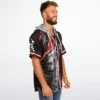 rave hooded baseball jersey — two howling, black red – view 5