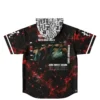 rave hooded baseball jersey — two howling, black red – view 6