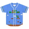 rave baseball jersey — retro 8, light blue – back view