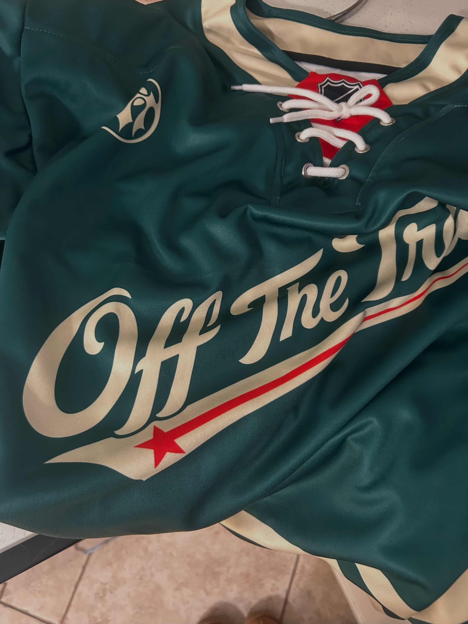 Click to view full screen Forest Green Vintage Baseball Rave Hockey Jersey photo review