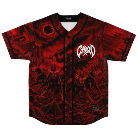 Hellhound Eclipse Custom Horror Baseball Jersey — view 1