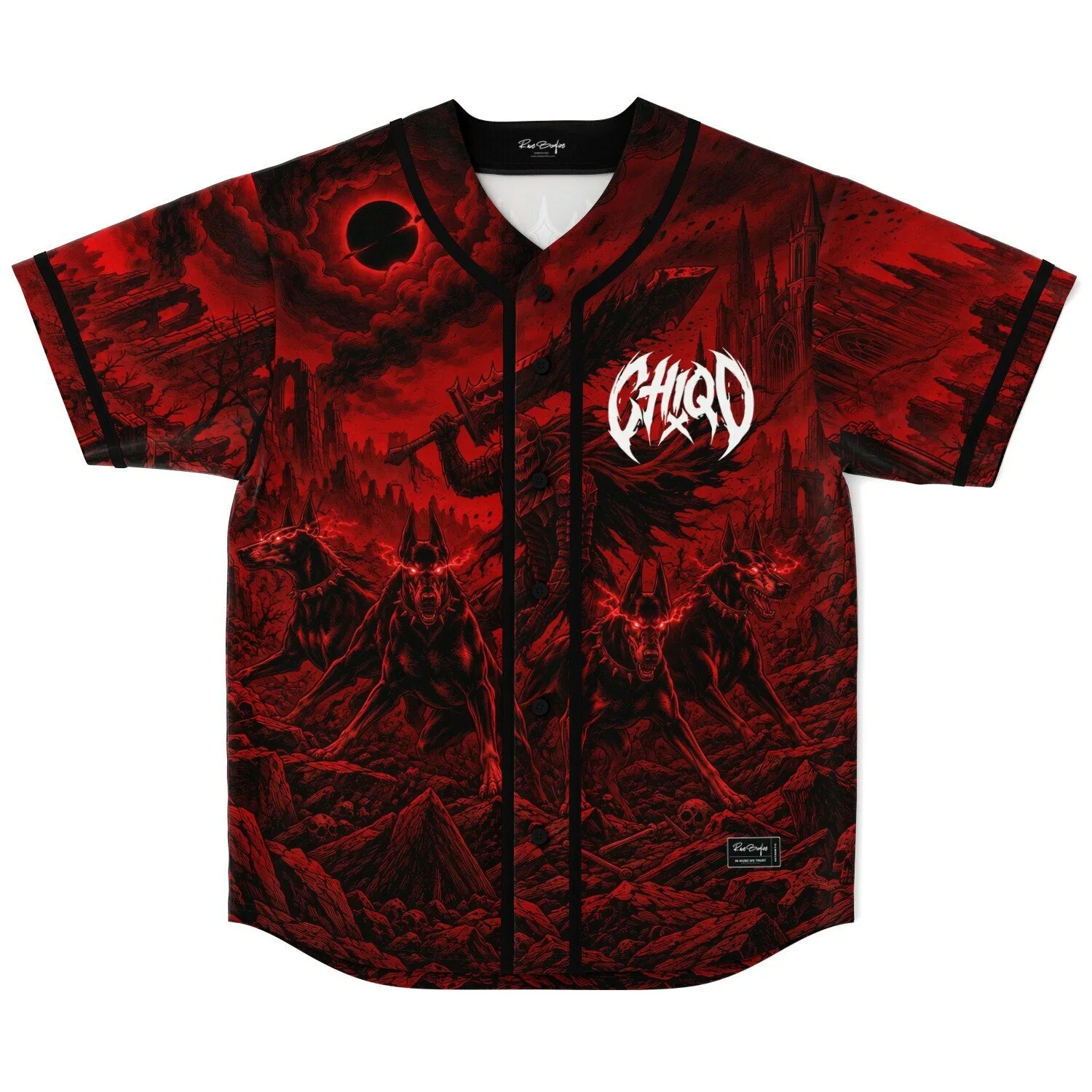 Hellhound Eclipse Custom Horror Baseball Jersey โ view 1