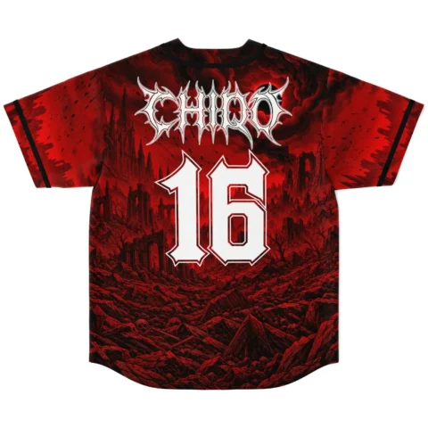 Hellhound Eclipse Custom Horror Baseball Jersey — view 2