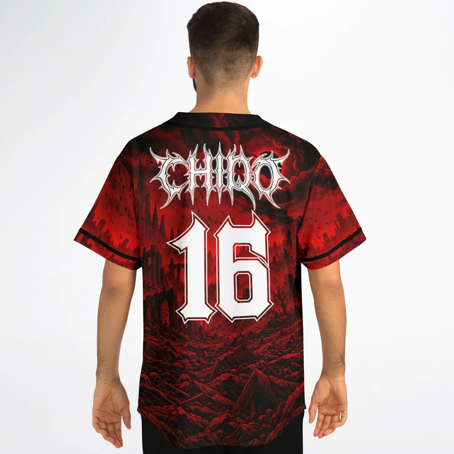 Hellhound Eclipse Custom Horror Baseball Jersey โ view 3