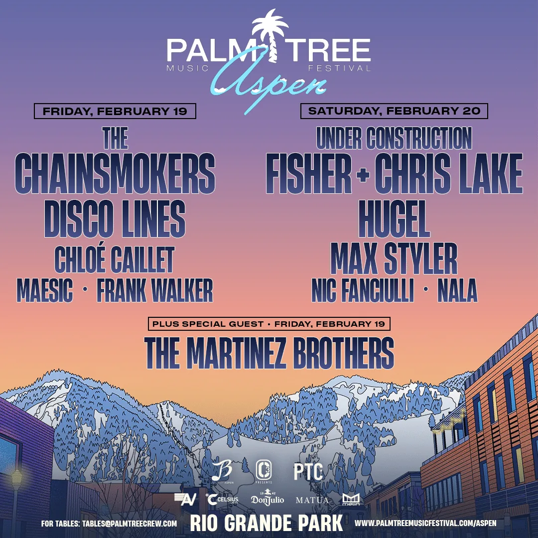 Palm Tree Festival Aspen 2027 official lineup poster