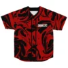 Red & Black Marble Baseball Jersey with Chest Logo — view 1
