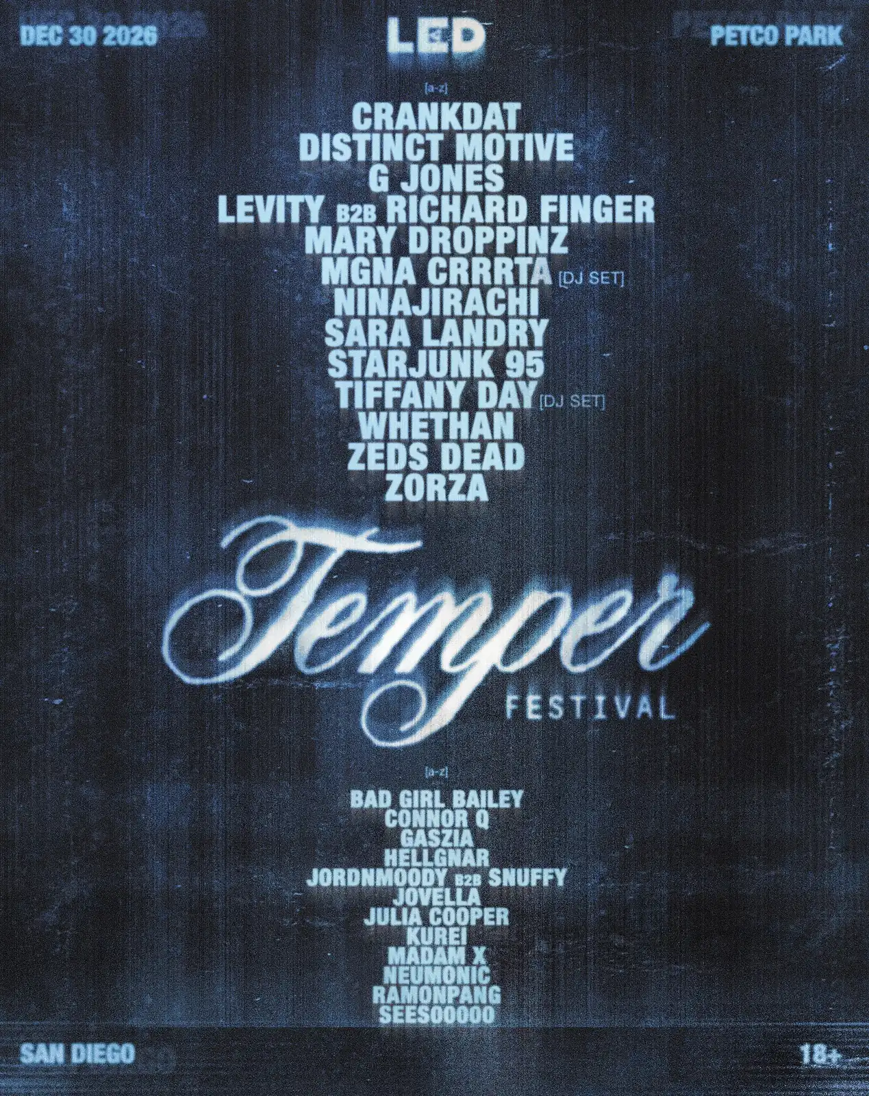 Temper Festival 2026 official lineup poster