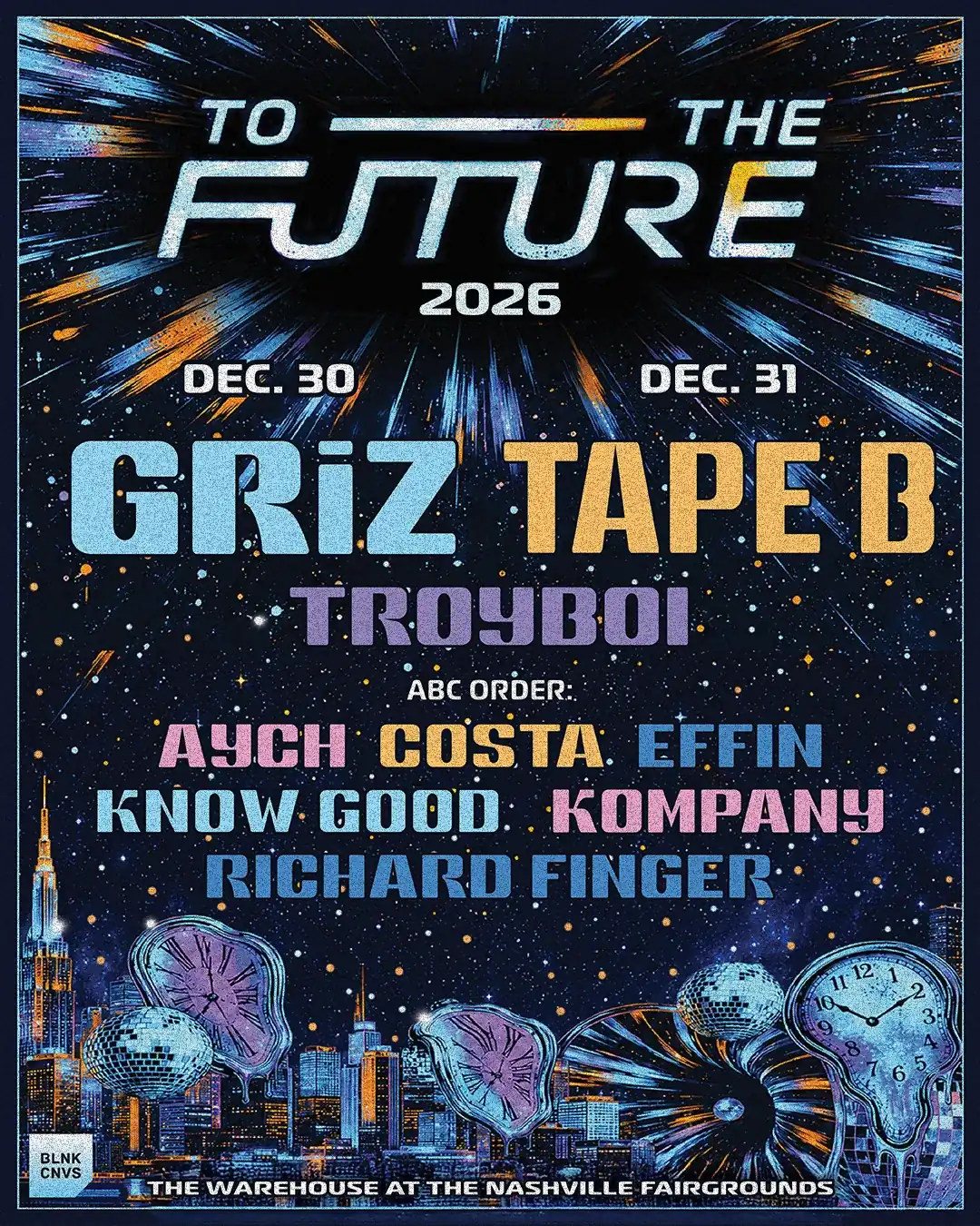 To The Future Nashville 2026 official lineup poster