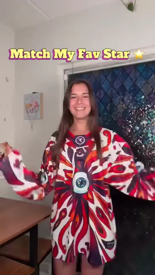 Raver showing her custom rave jerseys